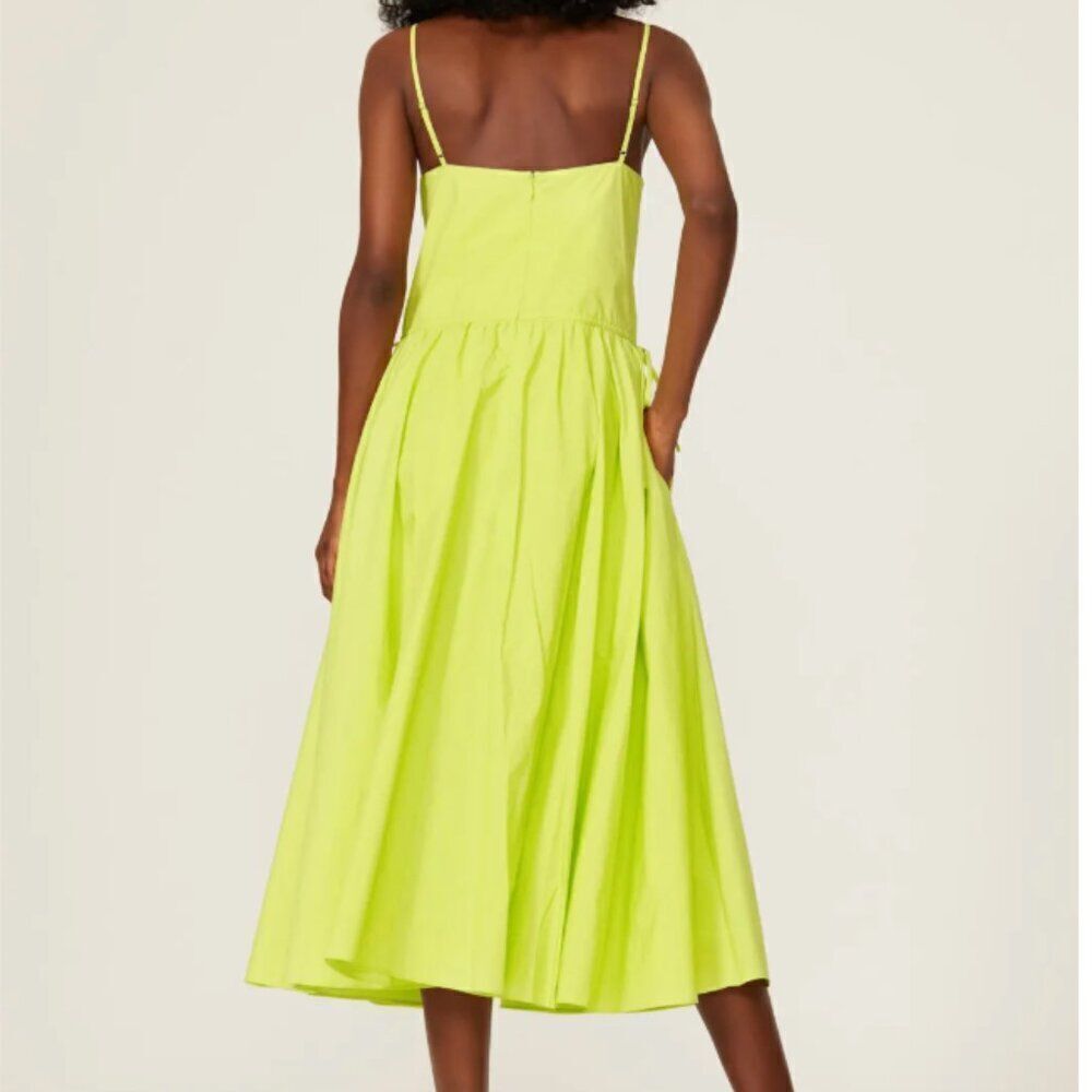 Jason Wu Neon Yellow/Green Midi dress EUC/ with repair.  Size 8 - Picture 3 of 10